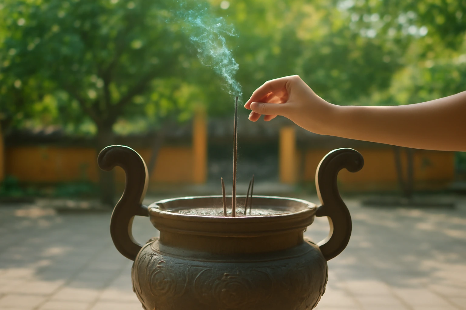 Thắp hương ở chùa và đền: thắp mấy nén, cắm ở đâu, giữ an toàn và bớt khói thế nào